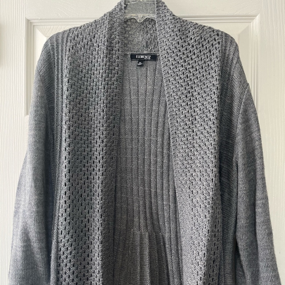 Grey Knitted Cardigan 3/4 sleeves